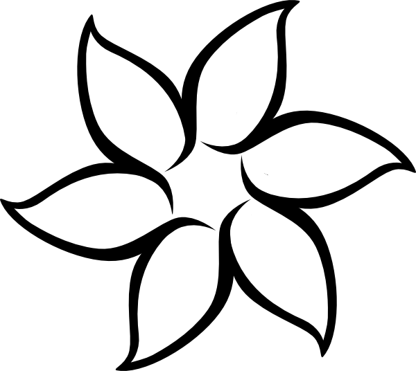 Great Template For Flower Craft Ideas - Simple Flower Outline (600x536), Png Download