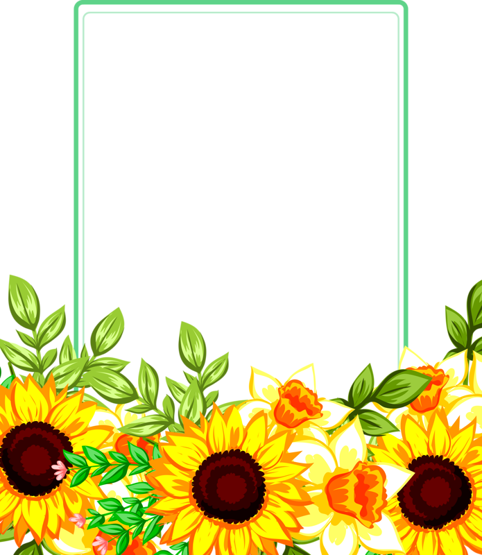 Shutterstock 267488219 [преобразованный] - Sunflower Border And Frames (695x800), Png Download