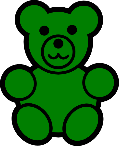 Green Bear Png Vector Free Library - Gummy Bear Clipart (486x593), Png Download