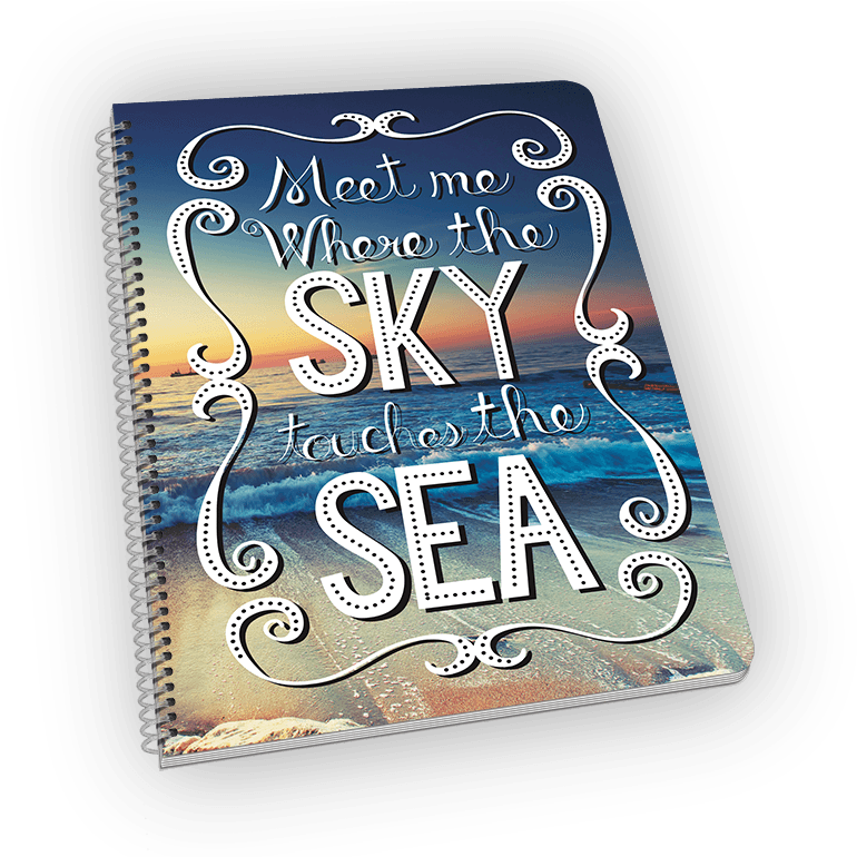 Sky Touches Sea Notebook - Sea Notebook (1000x769), Png Download