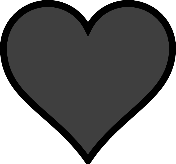 How To Set Use Grey Heart Black Outline Clipart (600x557), Png Download