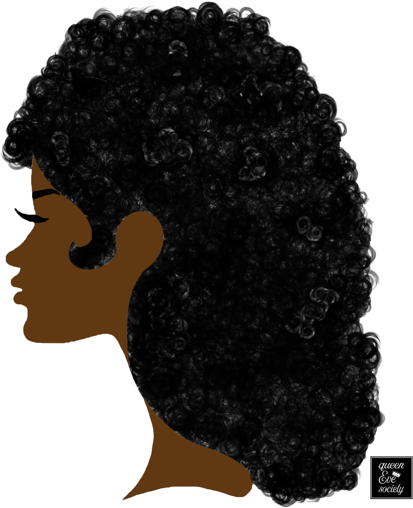 Queenevesociety Long Afro Hair Silhouette - Artist (1542x1101), Png Download