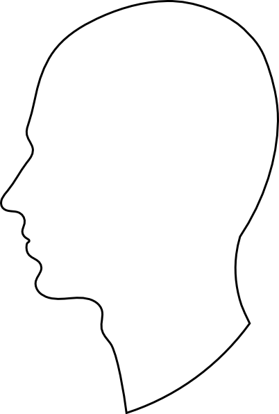 Female Body Outline Template - Human Head Clipart (402x596), Png Download