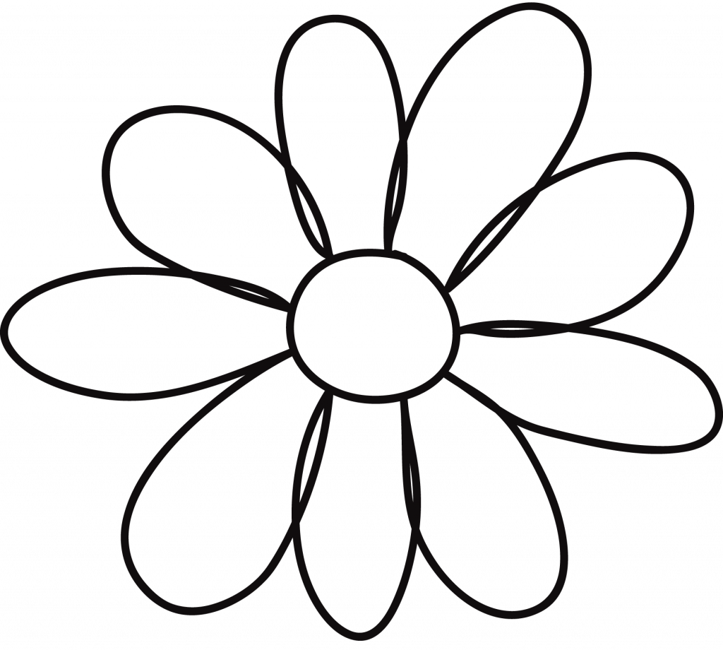 Fortune Flower Outline Printable Lavishly 10 Petal - Things To Draw When Your (1024x920), Png Download