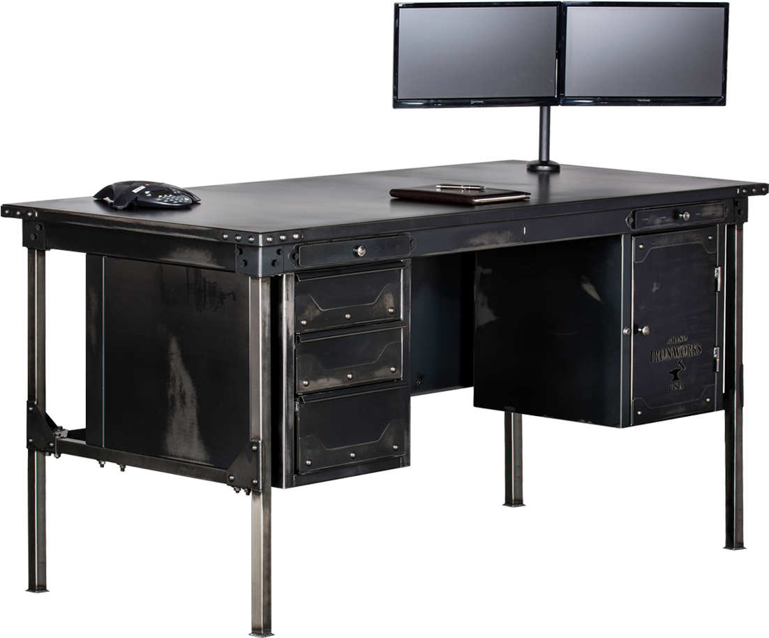 Ironworks Executive Desk Ironworks Executive Desk Ironworks - Furniture (1200x1200), Png Download