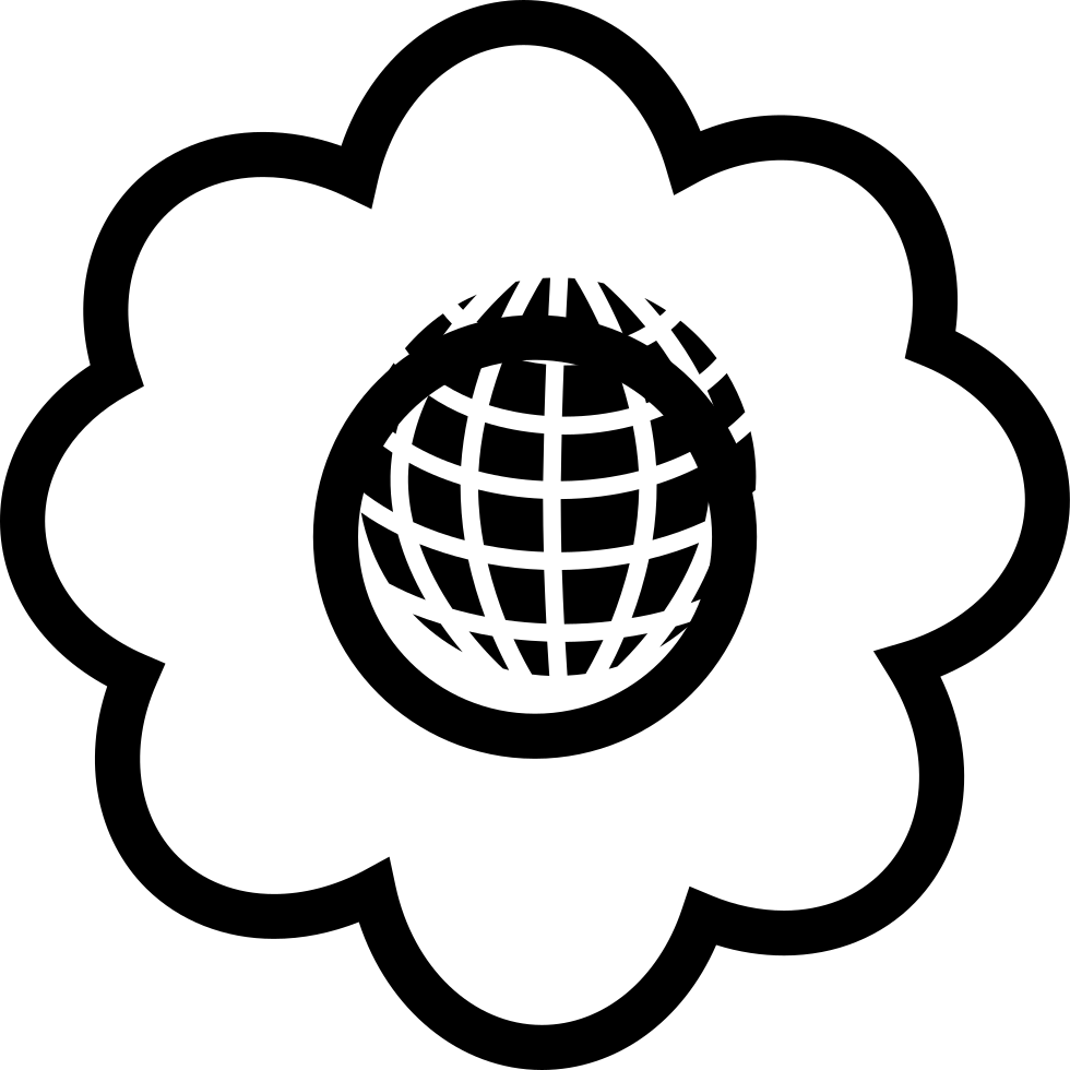 Earth Shape In A Flower Outline Comments - Blumen Umrisse (980x980), Png Download