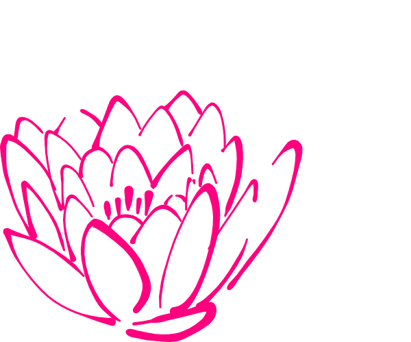 Pink Clip Art At Clker Com Vector - Lotus Png Black N White (600x499), Png Download