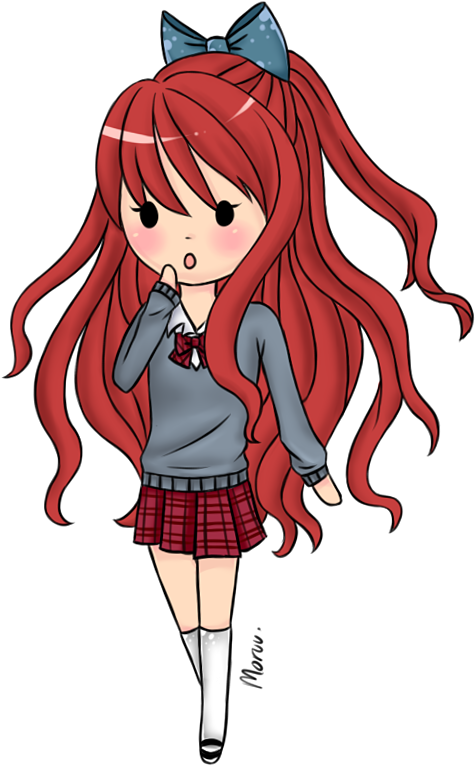 Red Haired Girl By Moruu On Deviantart Jpg Free Stock - Girl With Red Hair Png (560x800), Png Download