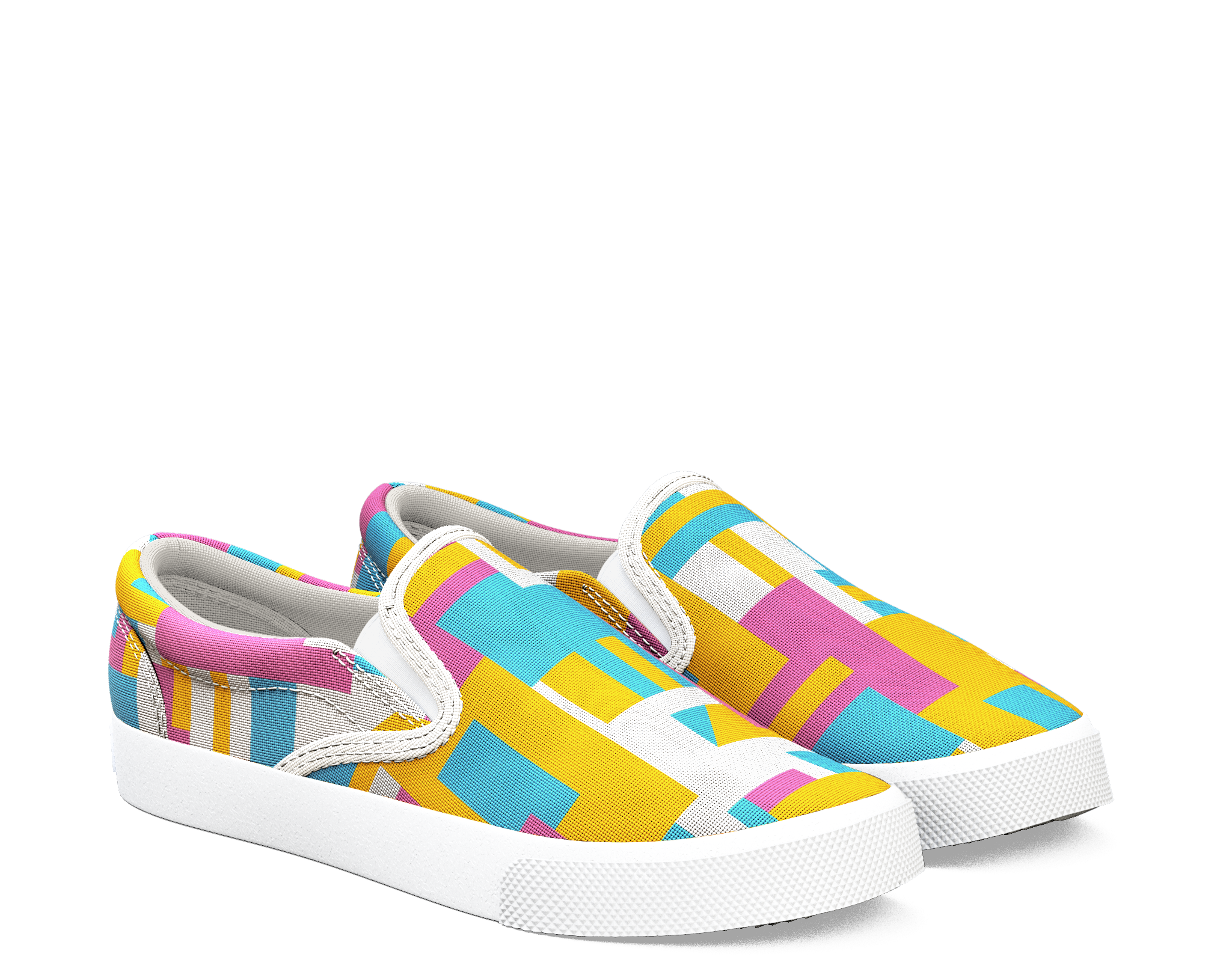 60610 1442 994 Aquamelons Bongang Multi Unisex Slipon - Slip-on Shoe (2048x2048), Png Download