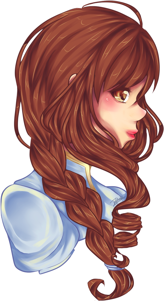 Side Braid By Kuroibarrahime On Deviantart Jpg Download - Anime Braid Side View (900x1100), Png Download