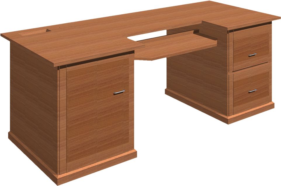Computer Desk 3d View - Writing Desk (1000x674), Png Download