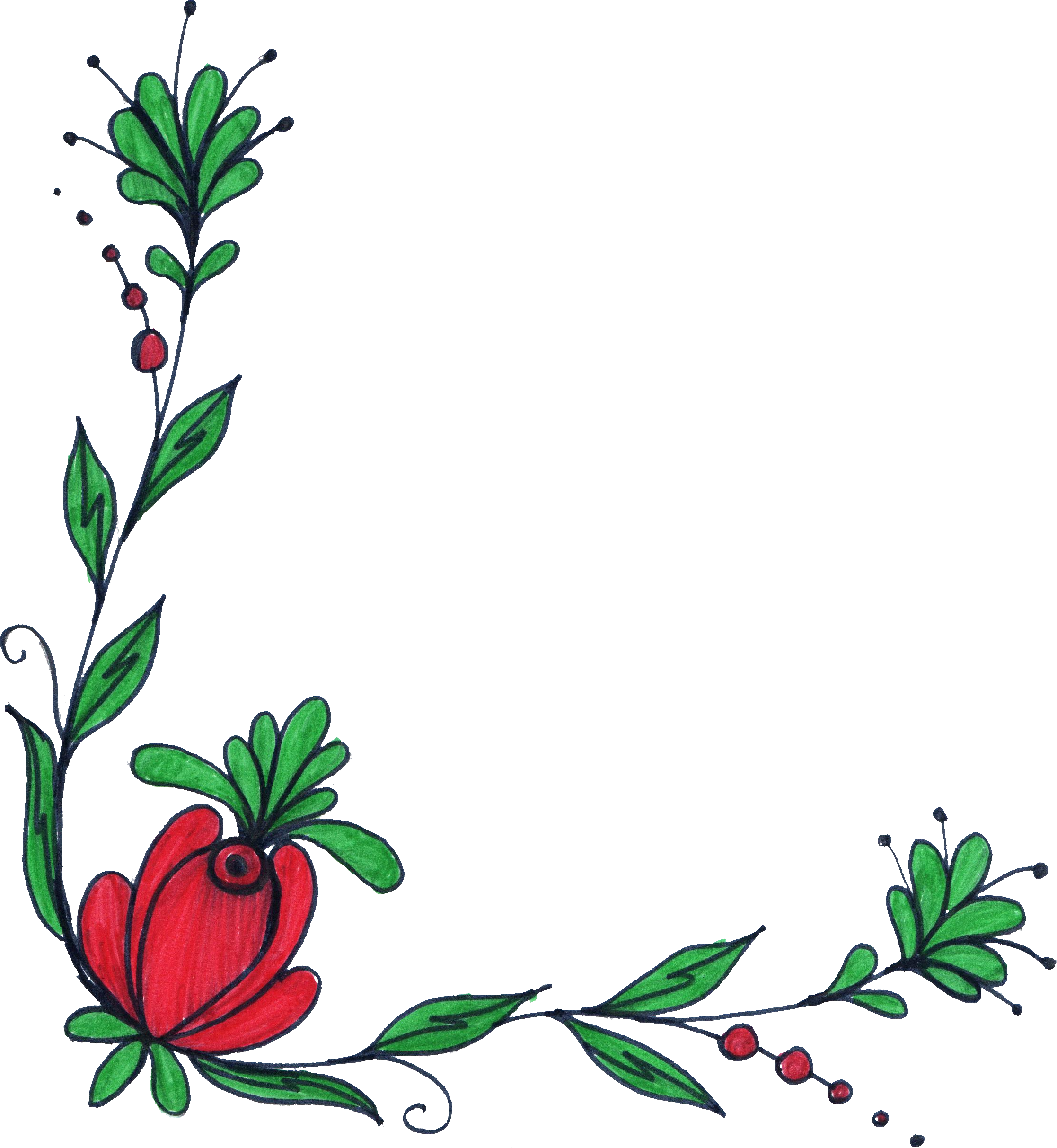 Flower Outline Png Download - Creative Artistic Border Designs (2234x2426), Png Download