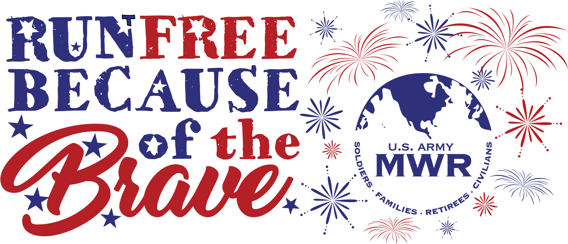 Red, White And Blue Run At Fort Carson Freedom Fest (1920x834), Png Download