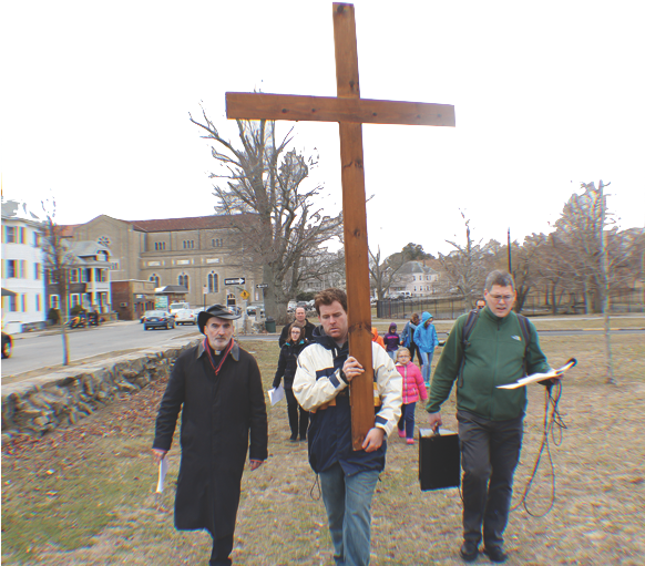Way Of The Cross In New Bedford On Good Friday - Portable Network Graphics (581x533), Png Download