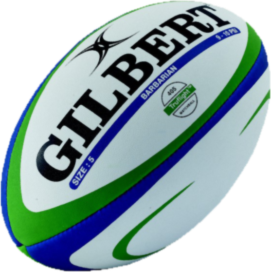 Gilbert Barbarian Match Rugby Ball White Size 5 (557x558), Png Download