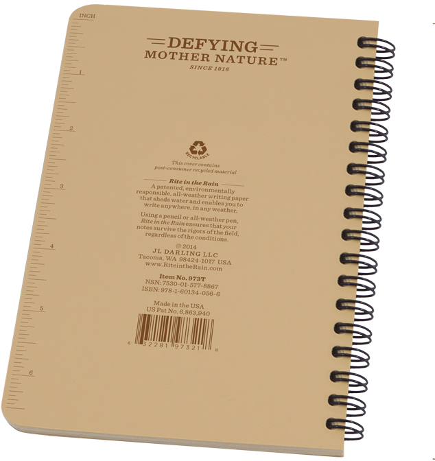 Rite In The Rain Spiral Notebook - Jl Darling - 973t - Spiral Notebook, Universal, 4-5/8 (700x700), Png Download