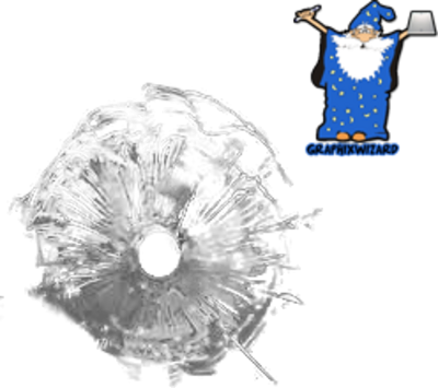 Bullet Hole Glass - Bullet Holes In Glass Png (400x355), Png Download