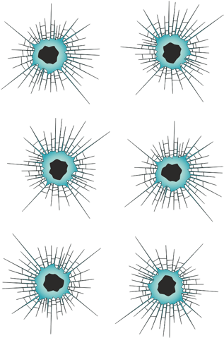 Car & Motorbike Stickers - Balazos En Cristal (338x500), Png Download