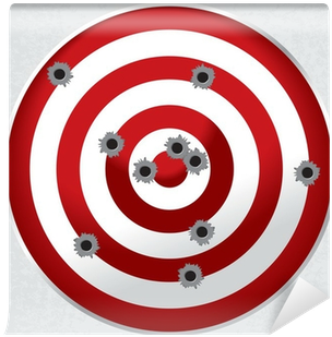 Shooting Range Gun Target With Bullet Holes Wall Mural - Bullseye Bullet Hole Png (400x400), Png Download