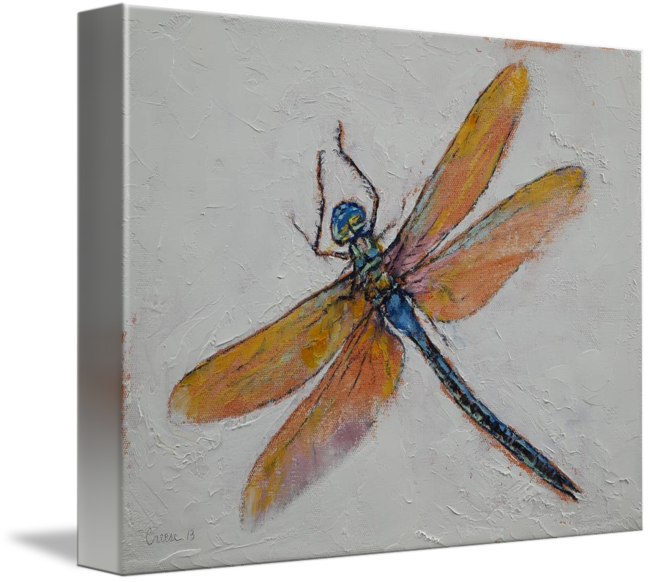 Dragonfly Transparent Painted Clip Art Royalty Free - Canvas Print (650x582), Png Download