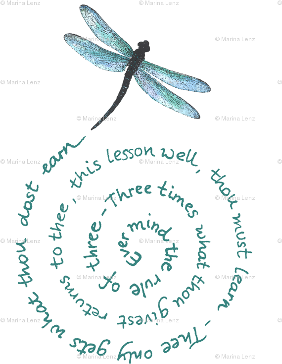 Dragon Fly Spiral (600x800), Png Download