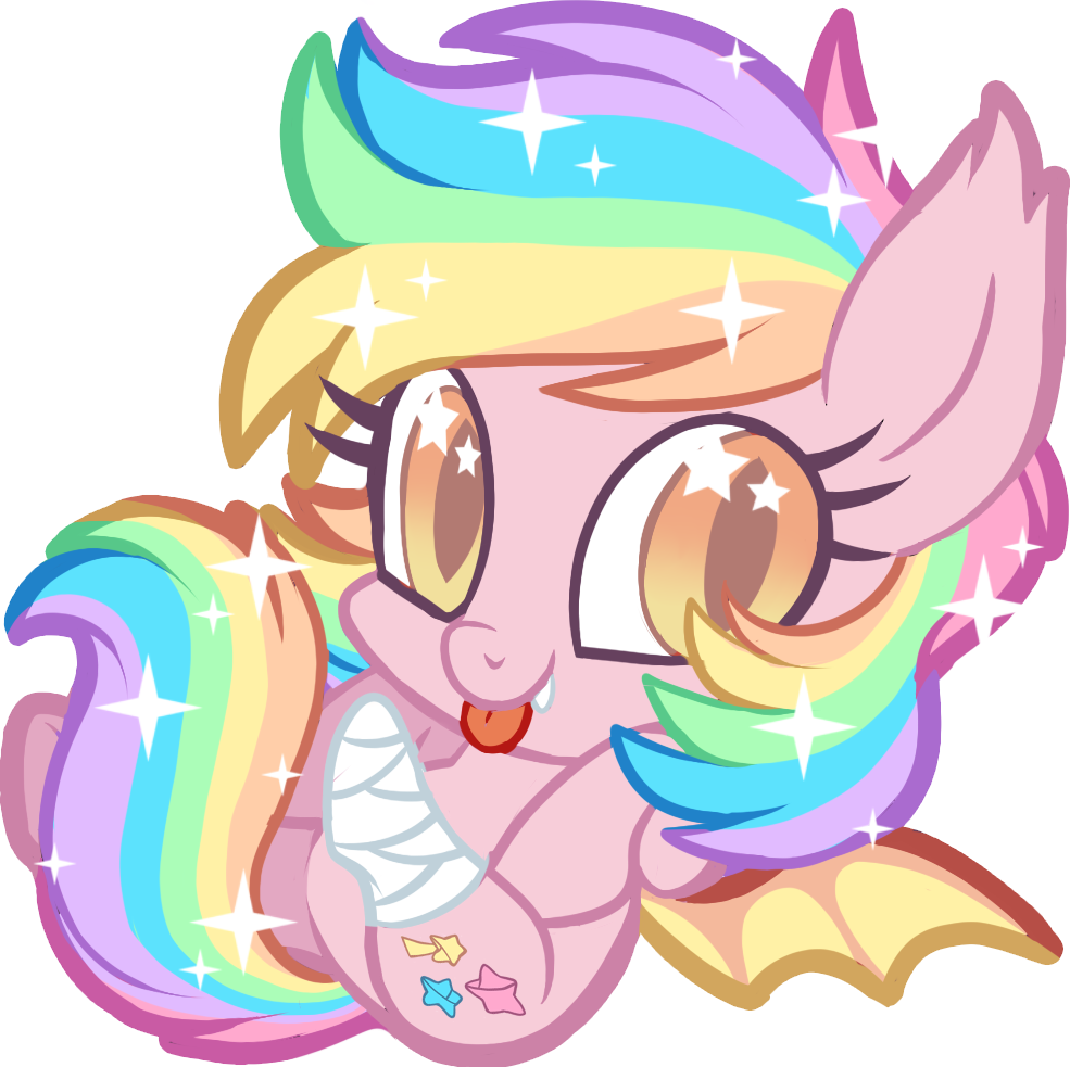 Centchi, Bat Pony, Chibi, Cute, Cute Little Fangs, - Illustration (985x983), Png Download