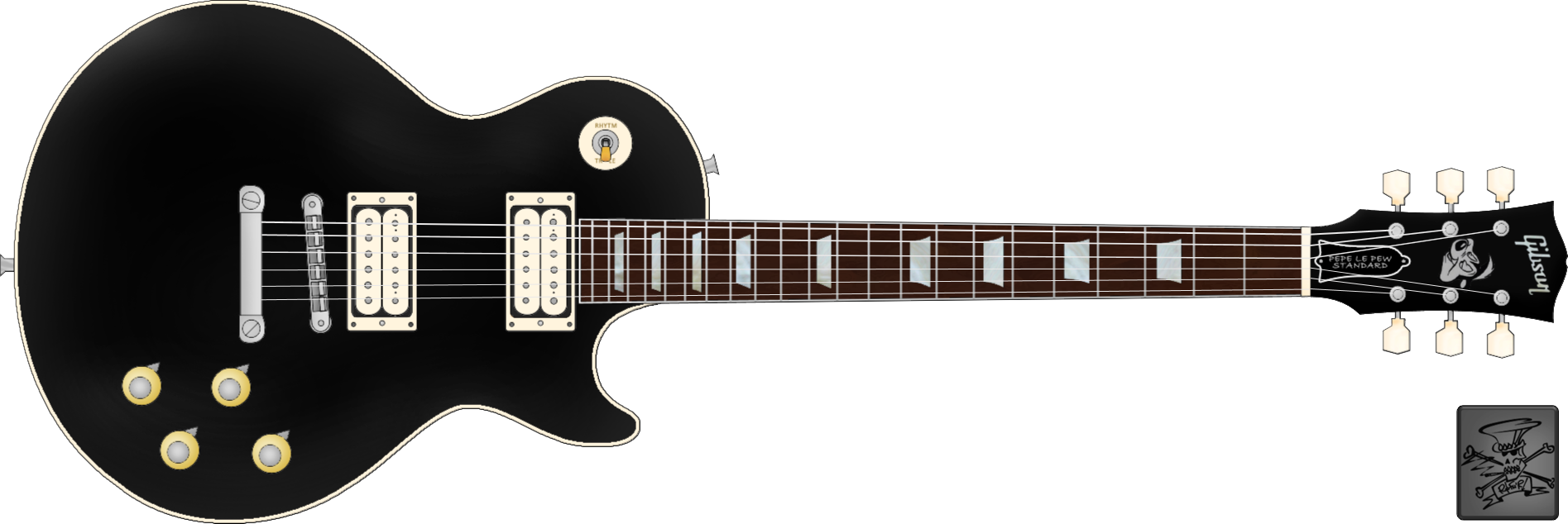 Transparent Images Pluspng Pluspngcom - 2012 Gibson Les Paul Standard Black (1895x634), Png Download