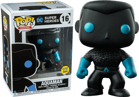 Aquaman Silhouette Glow In The Dark Pop Vinyl Figure - Funko Pop Aquaman Glows (600x600), Png Download