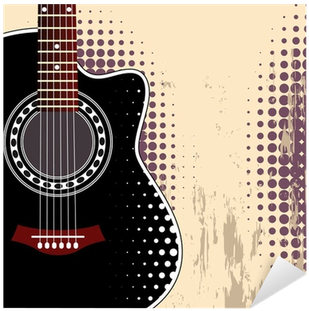 Background With Guitar Sticker - Guitar Background (400x400), Png Download