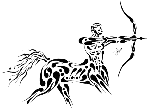 Zodiac Tattoos Free Download Png - Sagittarius Tattoo Png (500x377), Png Download