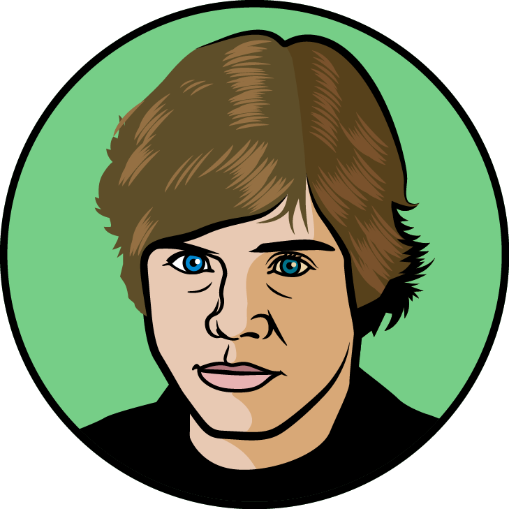 No One's Better At Working The Count Than Yoda, Which - Luke Skywalker Face Drawing Easy (729x729), Png Download