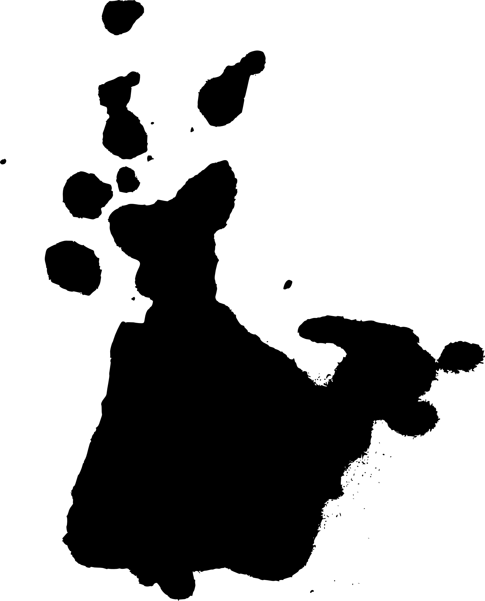 20 Black Paint Splatters Vol - Silhouette (1615x2000), Png Download