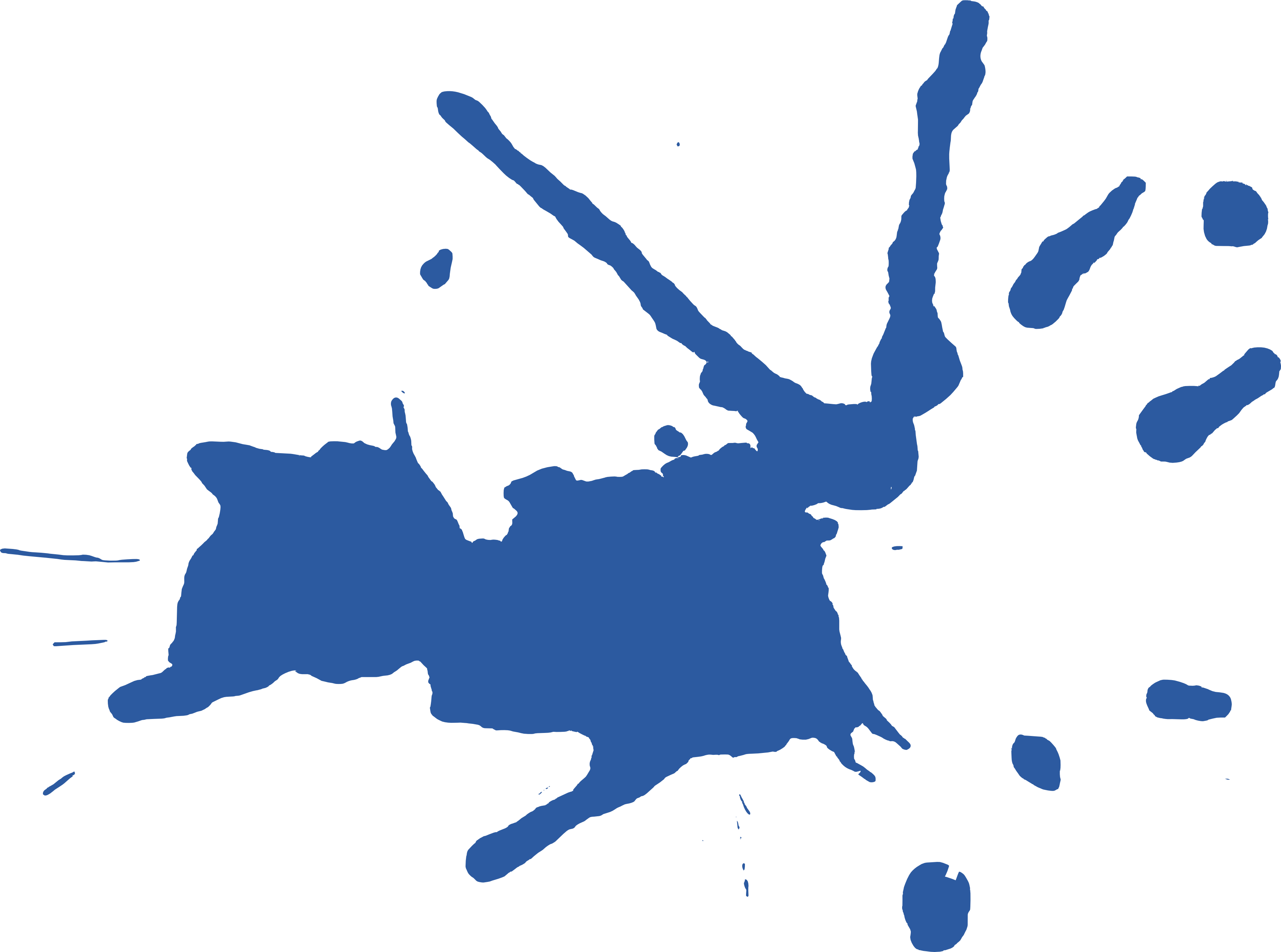 10 Blue Paint Splatters - Portable Network Graphics (3398x2525), Png Download