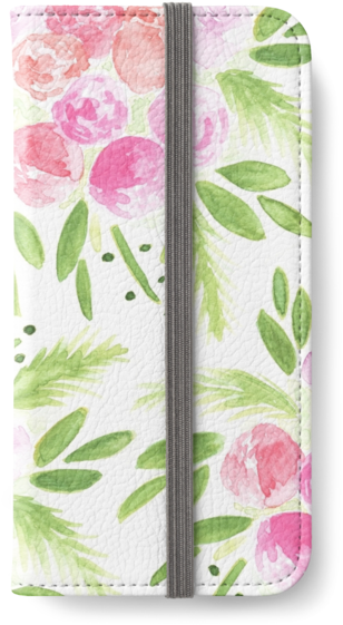 Watercolor Pink Tropical Bouquet Iphone Wallets - Mobile Phone Case (500x761), Png Download