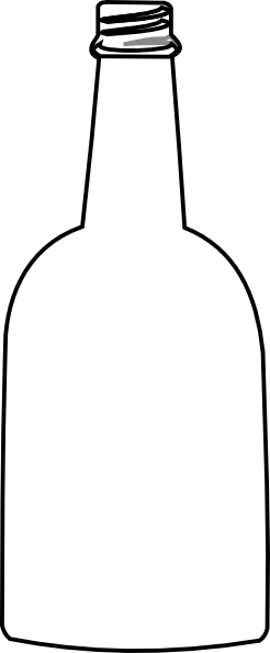 Bottle Clipart Simple - Silhouette (246x594), Png Download