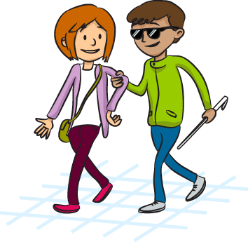 Clipart Black And White Download Helping People Clipart - Discapacidad Visual Folleto (354x345), Png Download