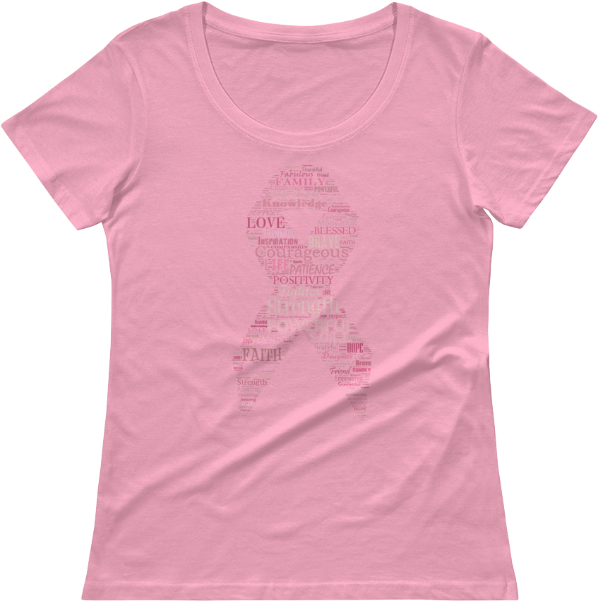 Image Of Ladies-fit Pink Ribbon Breast Cancer Tee In (1000x1000), Png Download