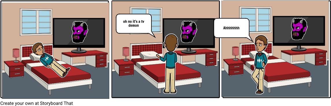 Tv Demon - Cartoon (1164x385), Png Download