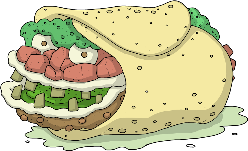 Black And White Library Burrito Clipart Fast Food - Illustration (1000x582), Png Download