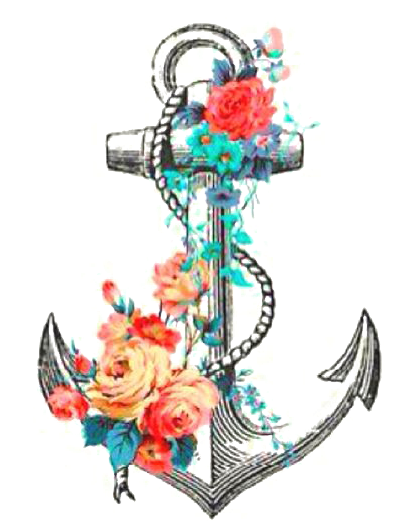Anchor Png Background Image - Anchor And Flowers Watercolor (564x564), Png Download