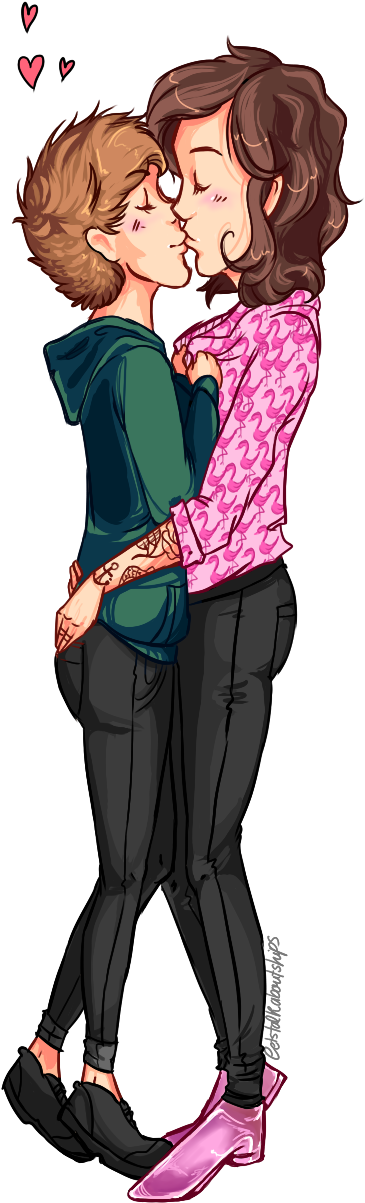 Boys Kiss Louis Y Harry, Larry Stylinson, Louis Tomlinson, - Illustration (449x1274), Png Download