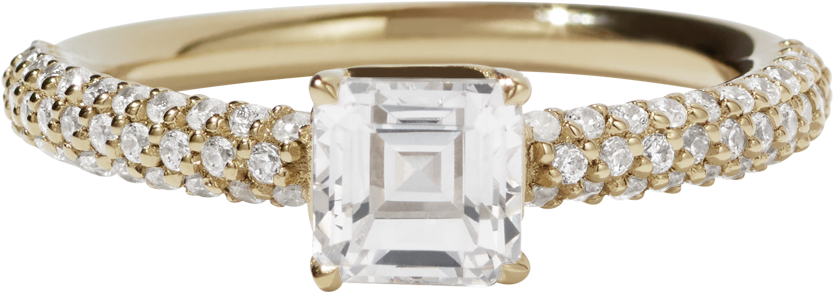 Asscher Halo Ring - Engagement Ring (1920x1920), Png Download