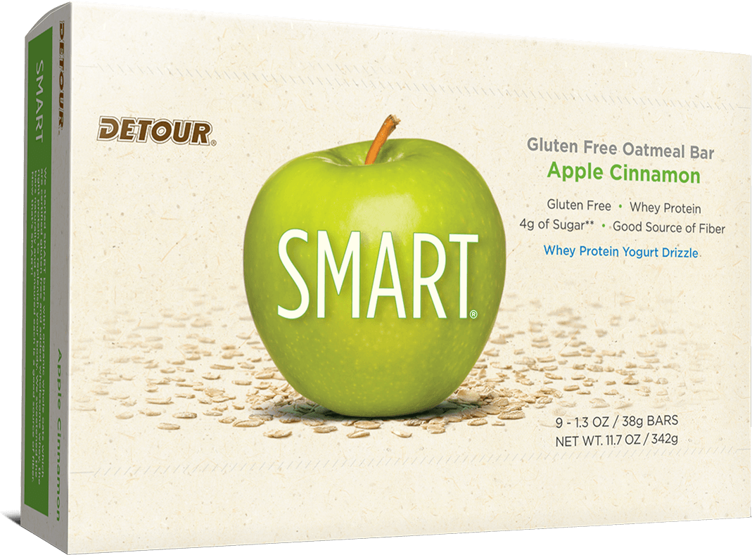 Detour Smart Apple Cinnamon 9ct Box - Detour - Smart Bars - 1 Bar Blueberry (bbe: June 2017) (1140x1140), Png Download