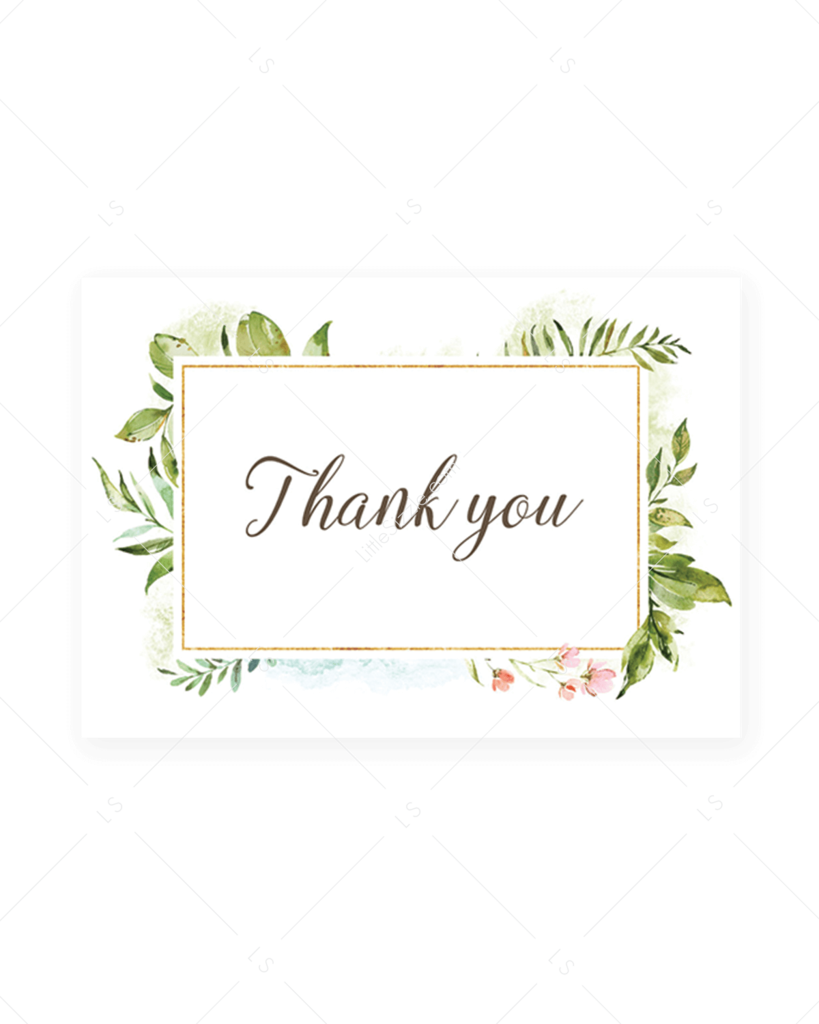 Green Leaf Thank You Card Printable By Littlesizzle - Thank You Green Leaves (819x1024), Png Download