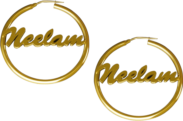 Fashion Red Carpet With Personalized Name Hoop Earrings - Earring (600x600), Png Download