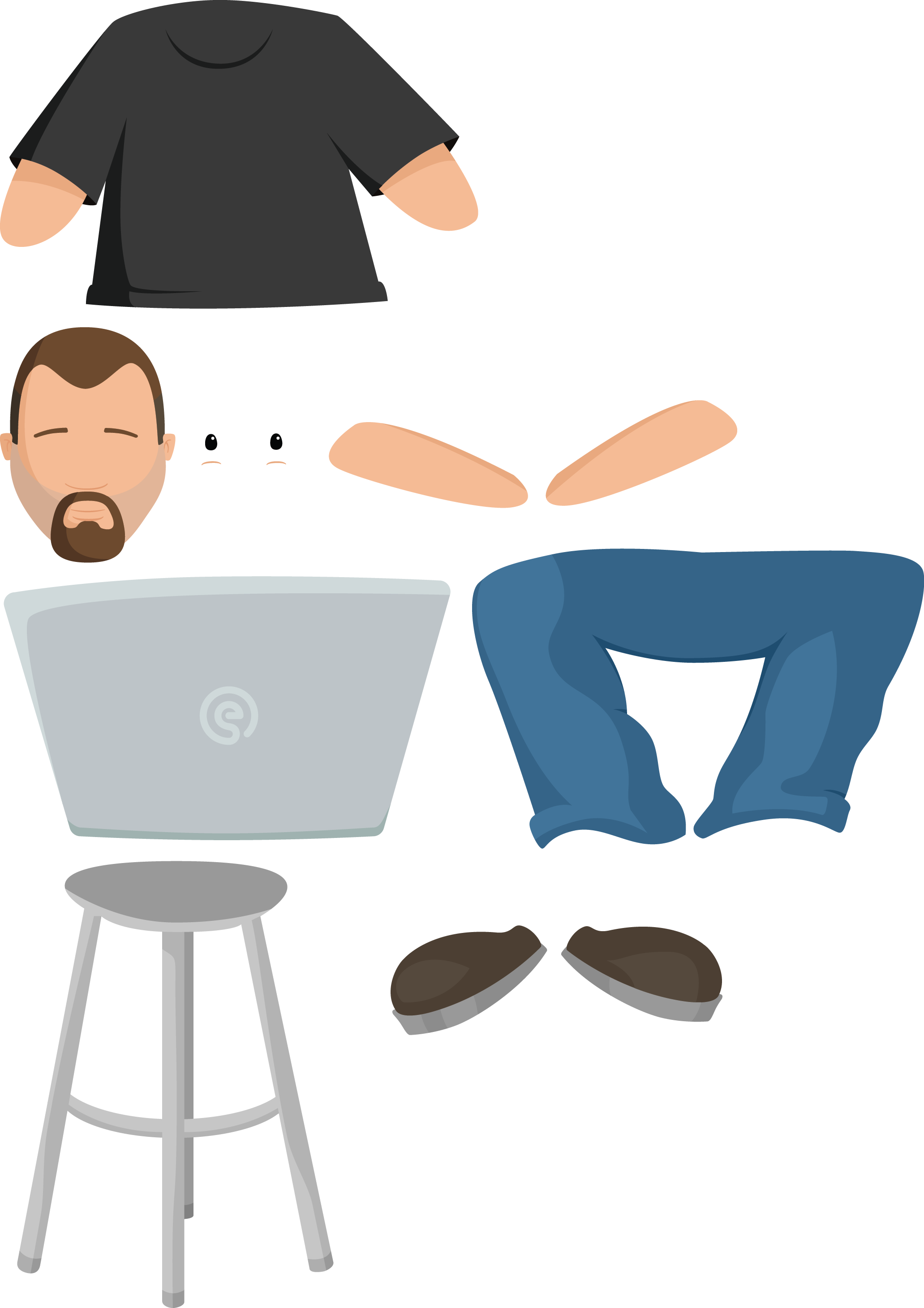 Css Animated Character (2063x2919), Png Download