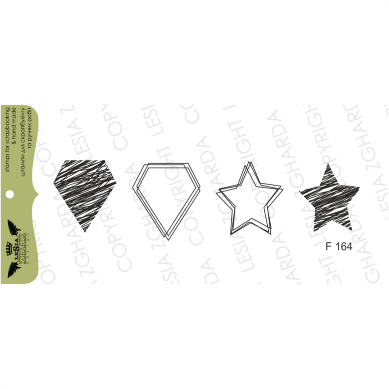 {f164} Stamp Set ''diamonds And Star Dudling'' - .com (780x780), Png Download