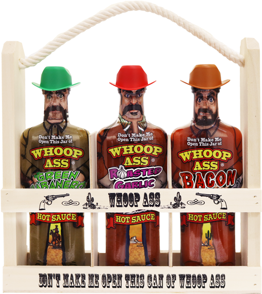 Whoop Ass Hot Sauce Wooden Crate Gift Set - Whoop Ass Bacon Hot Sauce By Whoop Ass (600x600), Png Download