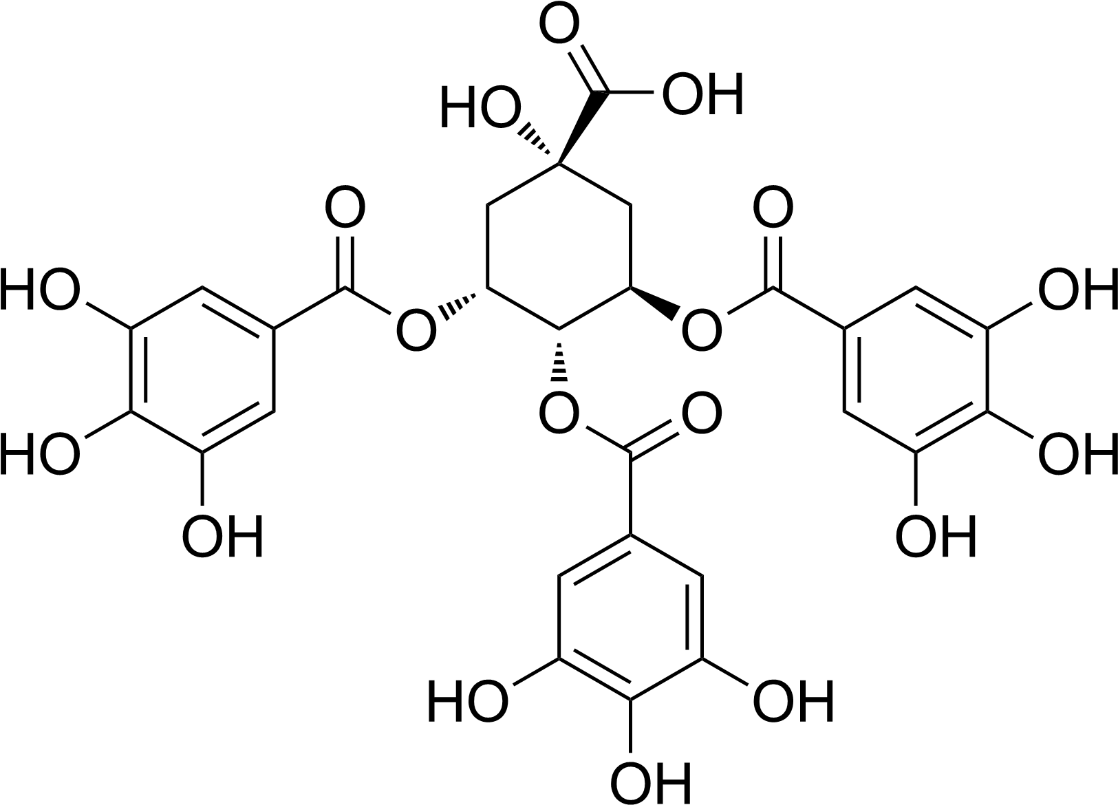 3,4,5 Tri O Galloylquinic Acid - Thyroxine T4 (1654x1185), Png Download