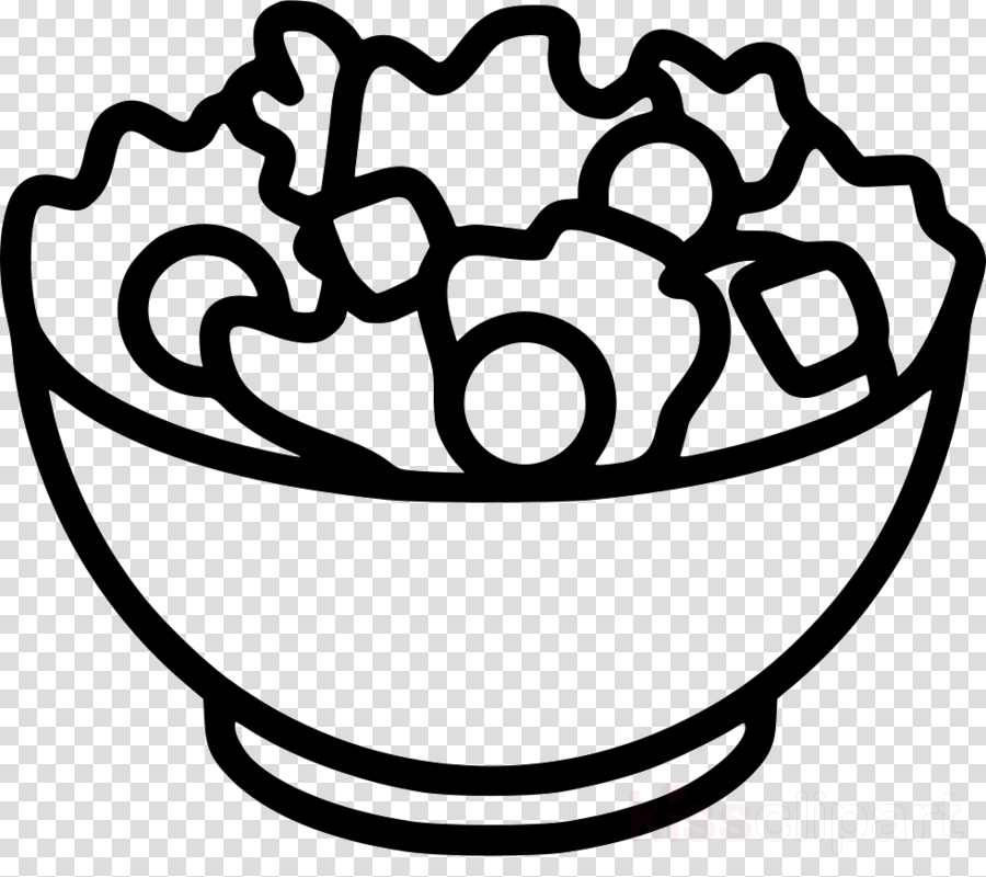 Salad Clipart Caesar Salad Hamburger - Black And White Salad Clip Art (900x800), Png Download